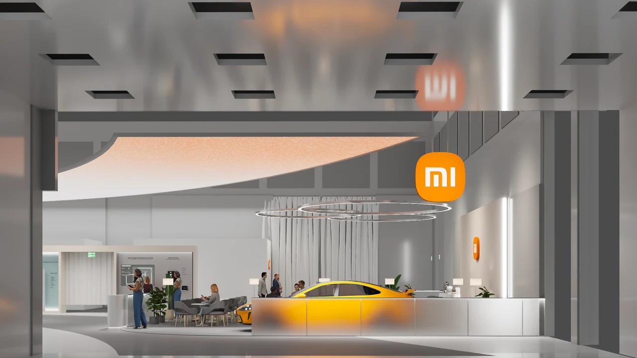 Xiaomi spatial concept with a yellow car